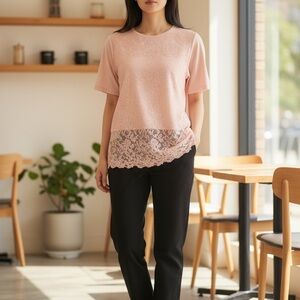 Joe Fresh Pink Crochet Shirt Size XL